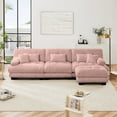 thumbnail image 3 of Gewnee Luxury Modular Deep Seat Pink Chenille Sectional Sofa Couch with Convertible Ottoman,Oversized L Shaped Cloud Couch for Living Room, 3 of 14