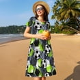 thumbnail image 4 of Easygdp Football para Vestido Transpirable de Mujer, Vestido Suelto de Manga Corta con Pliegues y Bolsillos para el Verano, 4 of 6