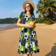 thumbnail image 4 of Easygdp Football para Vestido Transpirable de Mujer, Vestido Suelto de Manga Corta con Pliegues y Bolsillos para el Verano, 4 of 6