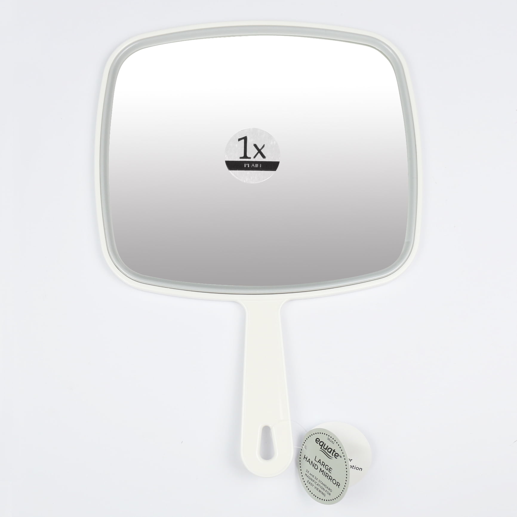 Equate Med Hand Face Mirror, White