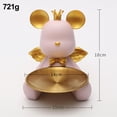 thumbnail image 2 of Bear Sculpture Storage Tray, Decorative Fashion Stylish Animal Figurine Statue Keys for Dining Room Kitchen Desk Party Pink, 2 of 8