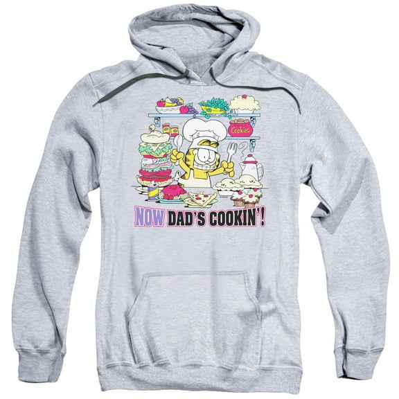Garfield Now Dad'S Cooking Adult Pullover Hoodie Sweatshirt Athletic Heather