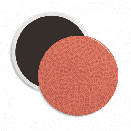 

Red Background Patterns Short Stripe Round Ceracs Fridge Magnet Keepsake Decoration