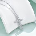 thumbnail image 4 of Sterling Silver Cross Necklace for Women, Dainty Cubic Zirconia Cross Pendant Necklace, 4 of 9