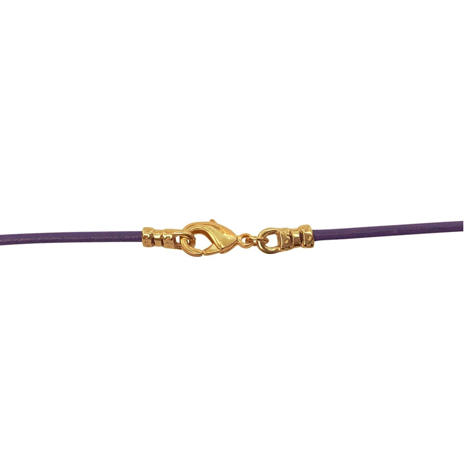 Gold Plated 1.8mm Fine Purple Leather Cord Necklace