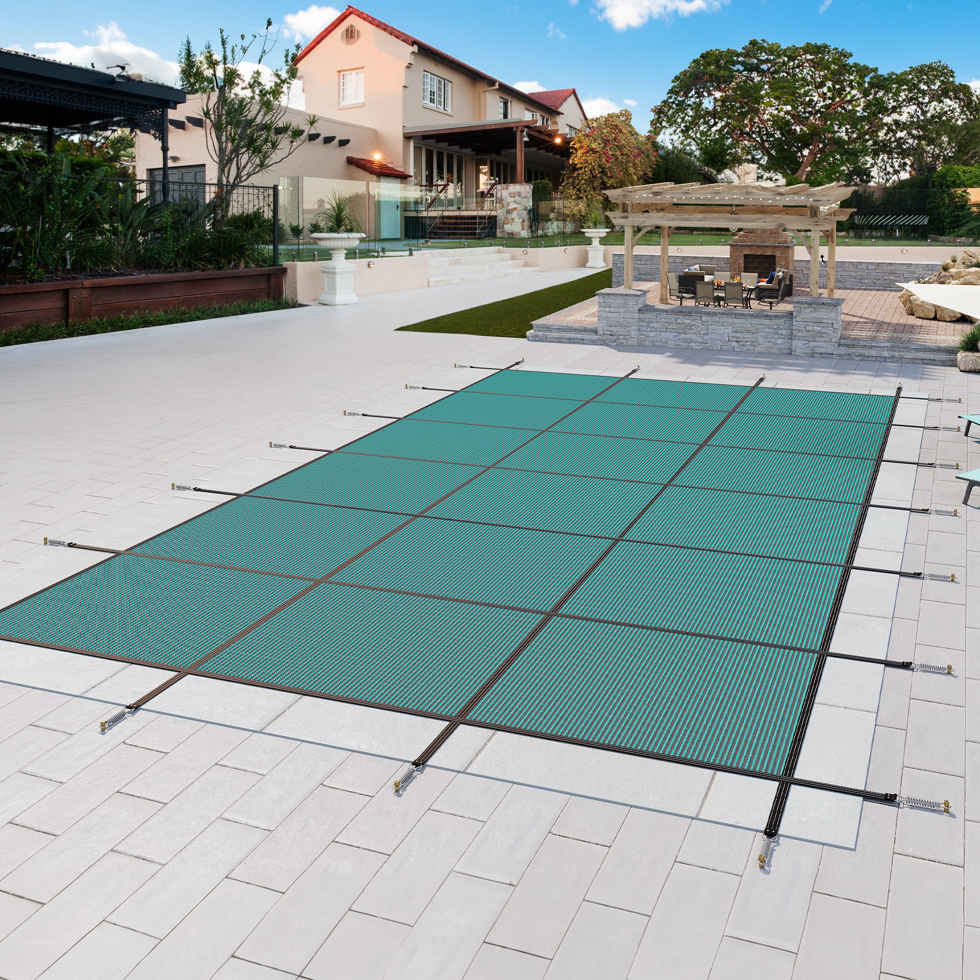 Dextrus Pool Safety Cover for Pool Sizes: 16x40 ft, Winter Mesh