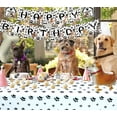 thumbnail image 2 of Dog Theme Party Decorations - HAPPY BIRTHDAY Dog Banner, LET'S PAWTY Bunting, Paw Tablecloth, Cake Toppers, 10 Paw and Bone Balloons Set for Doggy Puppy Kids Birthday Party, 2 of 6