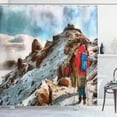 thumbnail image 1 of Ambesonne Mountain Shower Curtain, Trekkers Kilimanjaro, 69"Wx84"L, Multicolor, 1 of 3