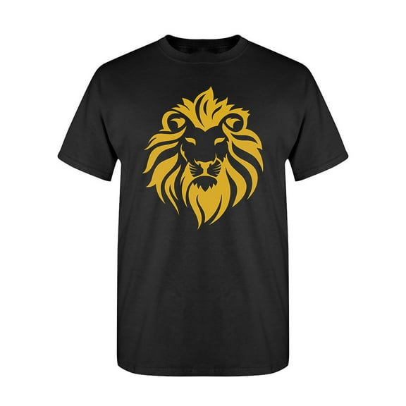 Yellow Lion Head Design T-Shirt Men -Image by Shutterstock, Male x-Large