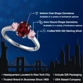 thumbnail image 2 of Gem Stone King 1.85 Ct Oval Red Rhodolite Garnet Pink Lab Grown Diamond 925 Sterling Silver Ring, 2 of 6