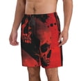 thumbnail image 2 of Balery Red And Black Abstract Skull Traje de Baño Estilo Hawaiano para Hombre, Shorts de Secado Rápido con Bolsillos-Large, 2 of 6
