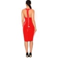 thumbnail image 3 of Mirrored PU leather sleeveless V-neck tight dress&nbsp;&nbsp;&nbsp;sexy motorcycle wear nightclub outfit-red-XL, 3 of 5
