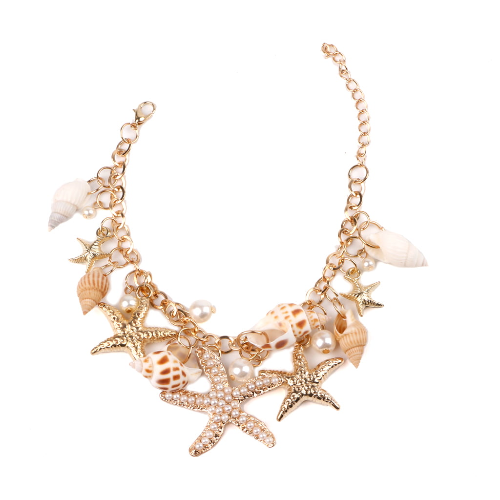 Lasdy Luxury Chunky Sea Shell Starfish Pearl Bib Statement Necklace Jewelry New