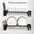 thumbnail image 3 of Dish Drying Rack, Wall Mounted Kitchen Storage Dish Drainer Rack With Drainboard, Hanging Large Hole Free Plate Rack Utensils Organizer For Kitchen Storage And Organization, 3 of 8