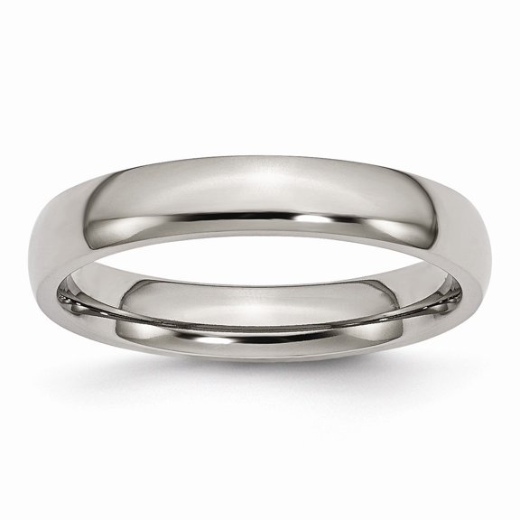 Titanium 4mm Polished Band Ring - Size 12.5