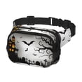 thumbnail image 2 of Fotbe Happy Halloween 1 Cangurera Cuadrada con Estampado de Doble Capa, Bolsa de Cintura Ajustable Mini para Hombres y Mujeres, 2 of 9