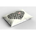 thumbnail image 2 of Ambesonne Kiss Pillow Sham 2 Pack, Heart Shaped Leopard Skin, 30"x20", Cream Black Coral, 2 of 3