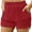 Red, variant on XWSHYW Women's Shorts, Casual Wear Work Out Shorts Solid Shorts with Pockets, Sizes