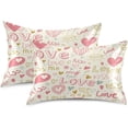 thumbnail image 2 of GZHJMY Valentine's Day Love Satin Pillowcase, Soft Breathable Silk Pillow Case with Envelope Closure for Hair and Skin, Queen Size 30 x 20 Inch Home Decor, 2 of 7