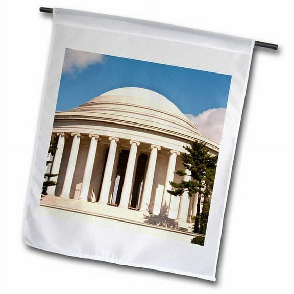 3dRose Jefferson Memorial, Washington Dc, USA - Lee Foster Polyester 1'6'' x 1' Garden Flag