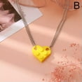 thumbnail image 6 of K-KED Punk 2Pcs Heart Brick Couples Love Necklace Women Men Lego Elements Gift Jewelry-Light Yellow, 6 of 9