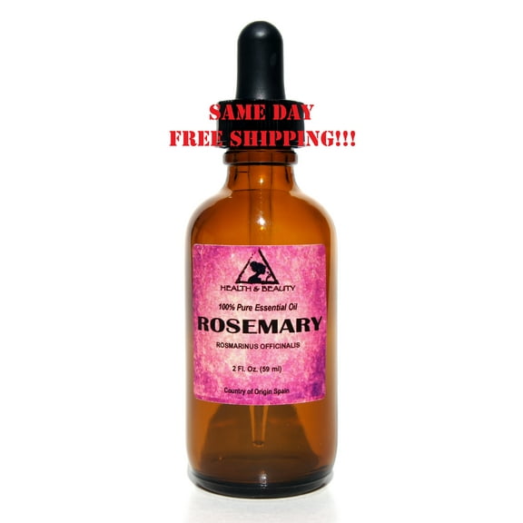 ROSEMARY ESSENTIAL OIL AROMATHERAPY NATURAL 100% PURE GLASS DROPPER 2 OZ, 59 ml