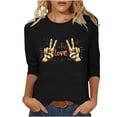 thumbnail image 2 of Mifsaly Plus Size Valentines Day Shirt Women Crewneck 3/4 Sleeve Tops Cute Print Everyday Blouse Girlfriend Gifts Basic Tee 2026 Spring Summer Outfits, 2 of 5