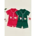 thumbnail image 3 of BemeyourBBs Kids Christmas Pajamas Set Embroidery Santa Claus Shirt with Shorts, 3 of 9