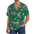 thumbnail image 3 of Honeii 's Tropical Leopard for men's short-sleeved button-up collared shirt featuring a pocket, perfect for beach vacations, and travel adventures., 3 of 5