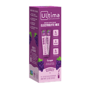 Ultima Replenisher Electrolyte Powder, Sugar Free Hydration Packets, Grape, 10 Stickpacks