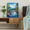 thumbnail image 5 of Serene Landscape River Rocks Canvas Painting， Suitable for Living Room， Bedroom， Office， Hallway， and Bathroom Decor., 5 of 8