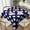 Navy Blue & White, variant on Square Table Cloth, Navy Blue & White Polka Dot Tablecloths Washable Table Cover for Kitchen Dinning Party Tabletop Modern Decoration,52inch