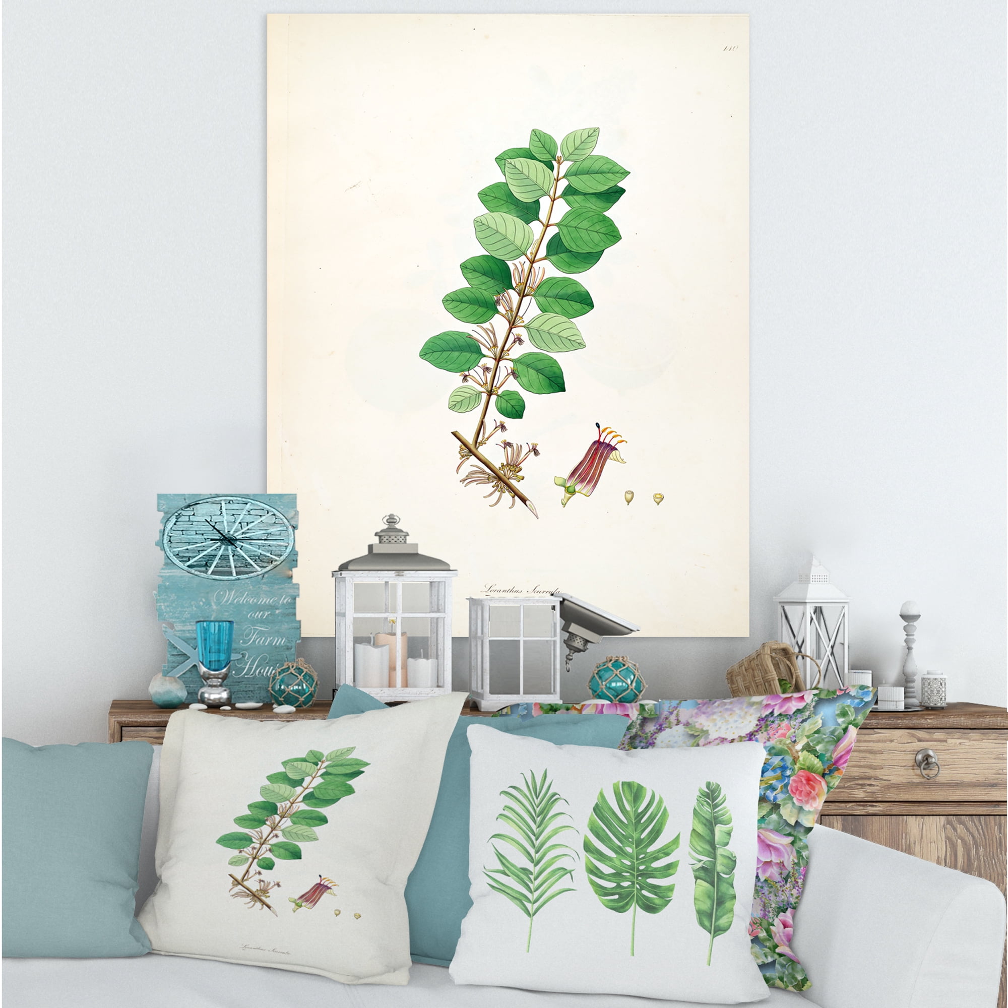 Designart ' Ancient Plant Life XVII ' Farmhouse Canvas Wall Art Print