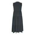 thumbnail image 3 of Womens Ruffle Tiered Maxi Dress Sleeveless V Neck Summer Casual Tank Sundress Cozy Flowy Long Dress (L, Dark Gray), 3 of 7