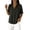A-Black161, variant on Women's T-Shirts Collared Neck Snap Button Front Elbow-Length Sleeve Tees Solid Color Short Sleeve Basic Holiday Top