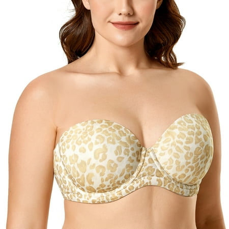 

DELIMIRA Women s Underwire Contour Multiway Full Coverage Strapless Bra Plus Size