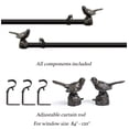 thumbnail image 2 of MERIVILLE 1" Single Curtain Rod Set, Adjustable 84–120 Inches, Bird Finials, Oil-Rubbed Bronze, 2 of 5