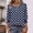 Navy, variant on Zysthvn Polka Dot Women Tops Summer Casual 3/4 Sleeve Womens Blouse Crew Neck Button