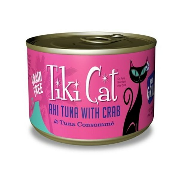 (8 Pack) Tiki Cat Hana Grill Ahi Tuna & Crab Wet Cat Food, 6 oz. Cans