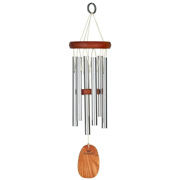 Woodstock Wind Chimes Signature Collection, Amazing Grace Chime, Small 16'' Silver Wind Chime AGSS