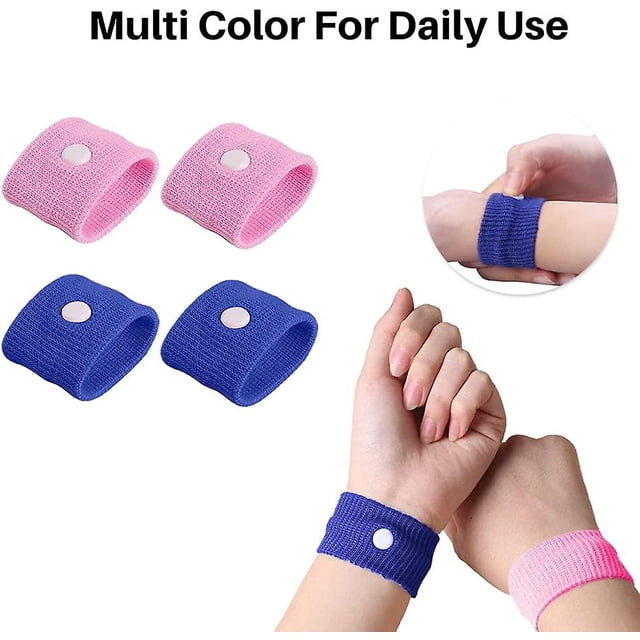 Bandas para el mareo por movimiento, mu?equeras para aliviar el mareo por movimiento, mu?equeras de viaje rosadas y azules para adultos y ni?os con acupresión para Sea Car Flying Pr ShuxiuWang 8390606601360