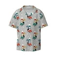 thumbnail image 2 of Lafuoo Skiing penguin Pattern Men's Cuban Collar Short Sleeve Shirt, Button-Down Resort Beach Pocket Shirt-XX-Large, 2 of 7