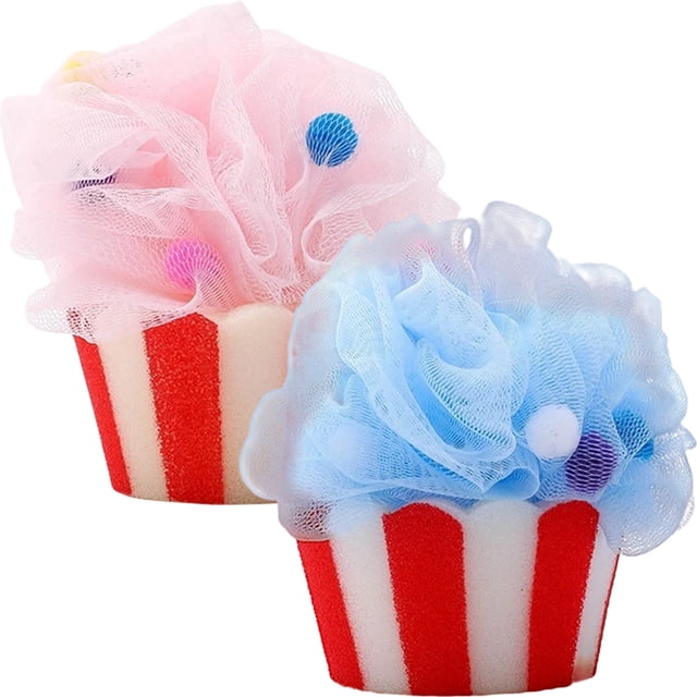 2 Pcs Balles de Bain en Forme de Crème Glacée, Balles de Douche en Filet, Balles à Récurer