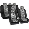 BDK Zebra Car Seat Covers with Floor Mats, Animal Prints 2Tone Split