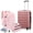 Pink, variant on Gowill 4 Piece Luggage Sets,14/20 inch Hardside Lightweight ABS Carry-On Suitcase With Expandable Duffle Bag (Rose Red)