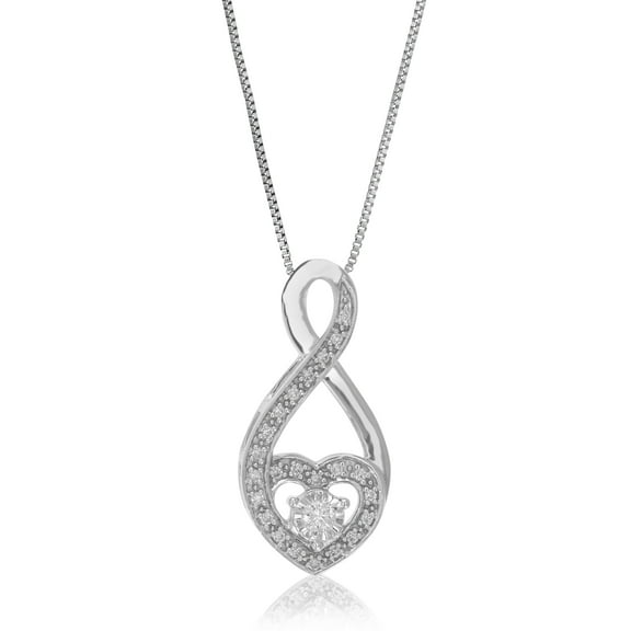 Vir Jewels 1/6 CTTW Lab Grown Diamond Heart Pendant Necklace in Sterling Silver with Chain For Women