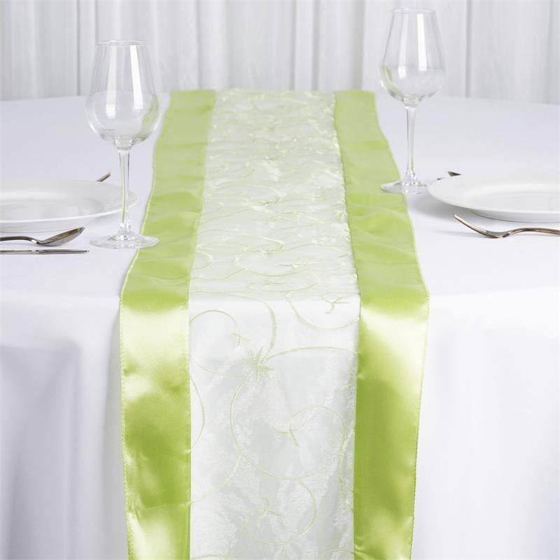 Efavormart 5PCS of Organza Embroidered Table Top Runner For Weddings