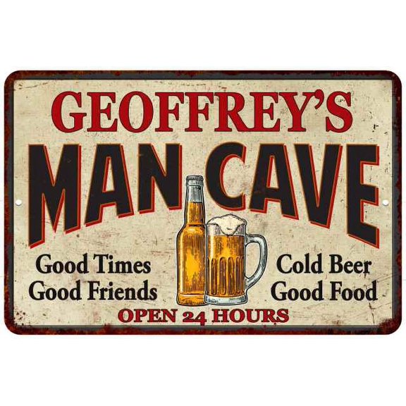 GEOFFREY'S Man Cave Metal Sign Wall Decor Gift 8x12 108120011371