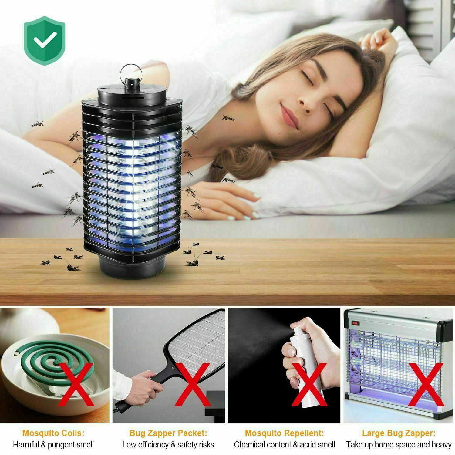 Electronic Bug Zapper Plug-in LED Mosquito Trap For Home Indoor US HOT 95# 