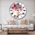 thumbnail image 2 of Designart 'Abstract Handpainted Red Flowers' Traditional wall clock, 2 of 2